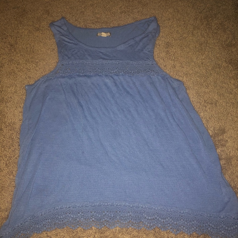 “eyeshadow” blue tank top